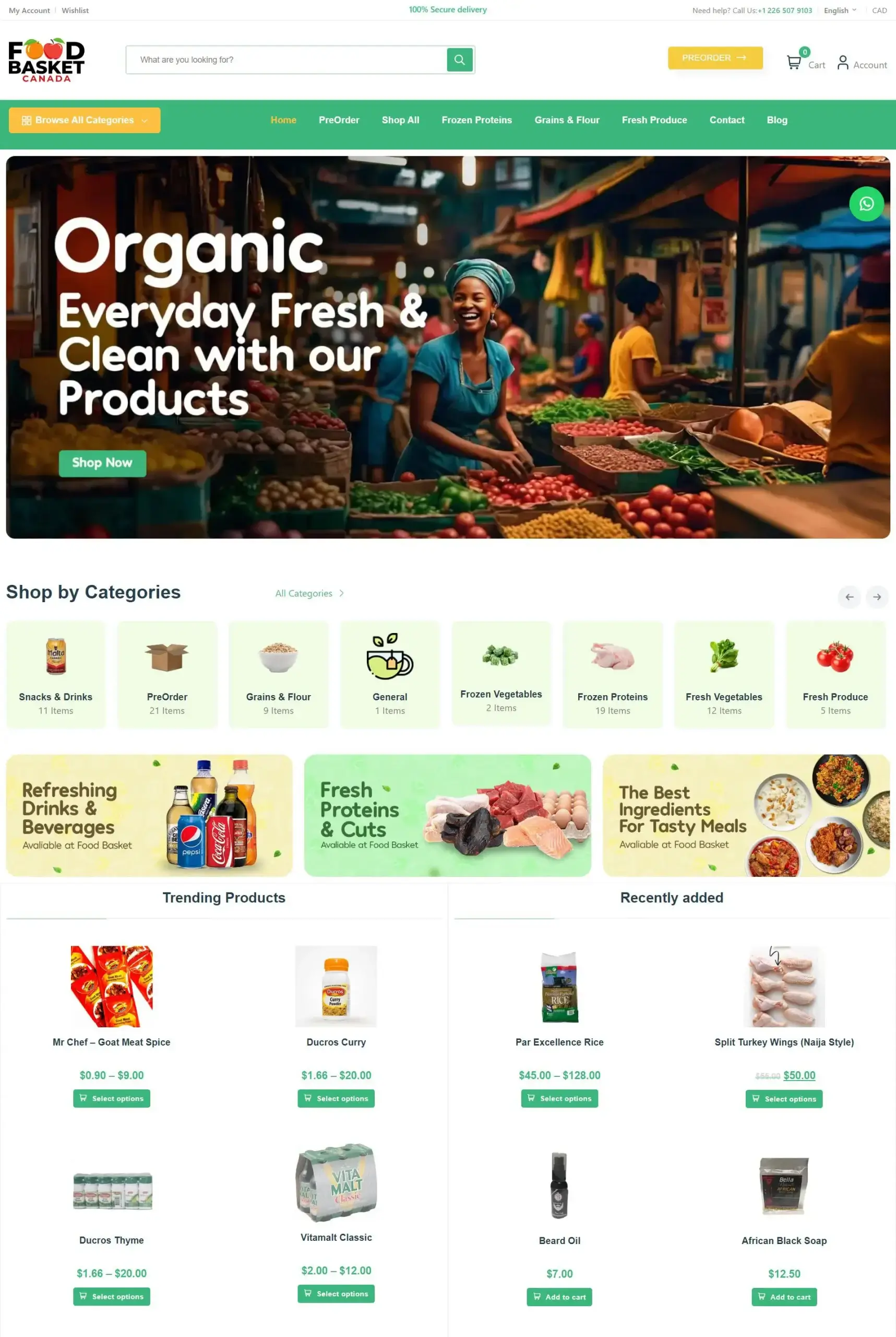 Genuine FoodBasket Canada website or published project screenshot