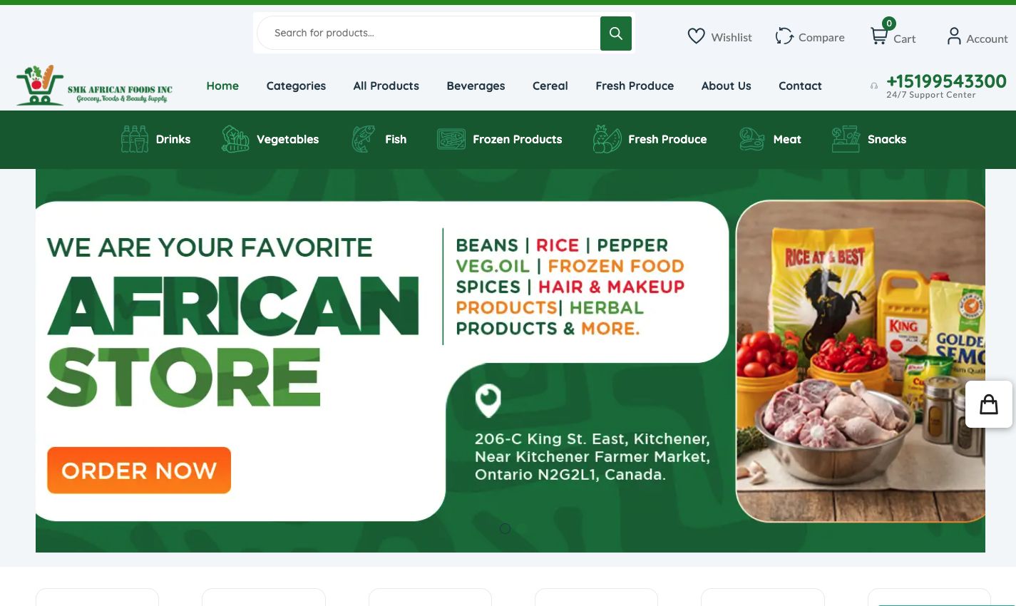 Genuine SMK African Foods website or published project screenshot